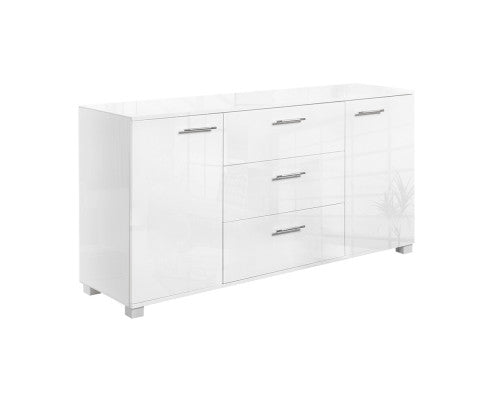 High Gloss Sideboard Storage Cabinet Cupboard - White