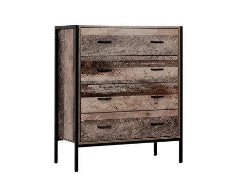 Chest of Drawers Tallboy Dresser Storage Cabinet Industrial Rustic