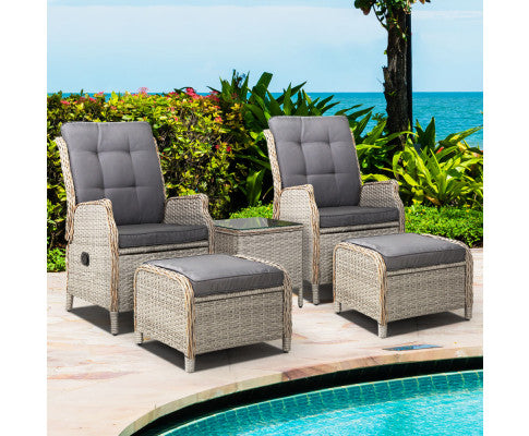 Recliner Chairs Sun lounge Outdoor Setting Patio Furniture Garden Wicker