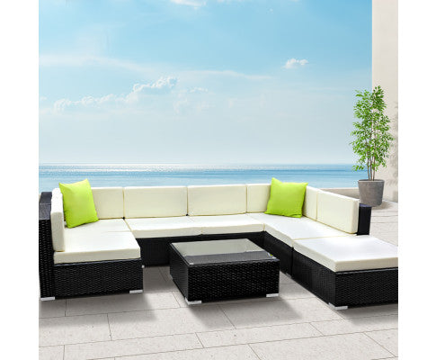 8PC Outdoor Furniture Sofa Set Wicker Garden Patio Pool Lounge