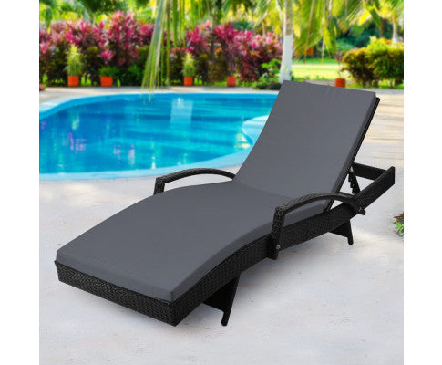 Outdoor Sun Lounge - Black