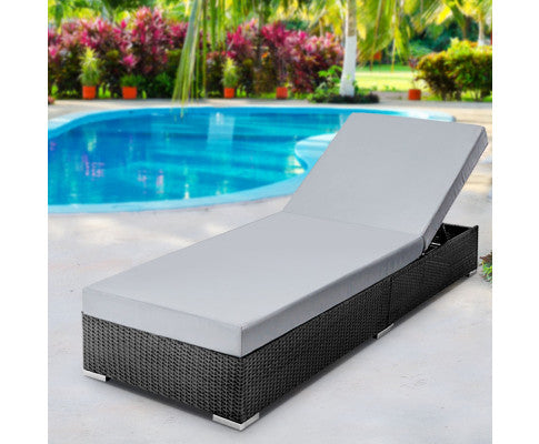 Sun Lounge Outdoor Furniture Day Bed Wicker Rattan Garden Sofa