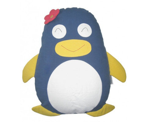 Penguin Cuddling Cushion Grey