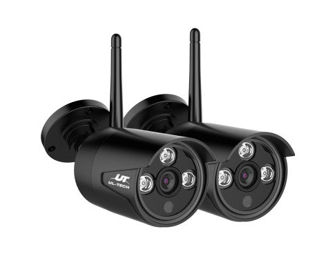 Wireless CCTV System 2 Camera Set For DVR Outdoor Long Range 3MP