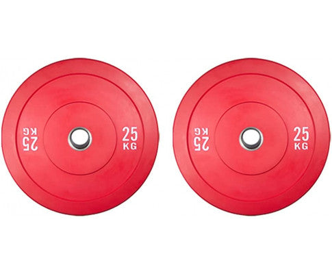 Olympic Change Plates 50mm Fractional Weight Plates Designed for Olympic Barbells for Strength Training 25kg Red Set