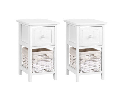 2 PCS Bedside Table - White