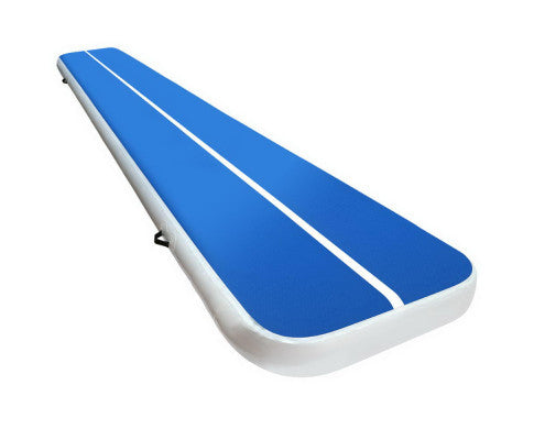 5m x 1m Inflatable Air Track Mat 20cm Thick Gymnastic Tumbling Blue And White