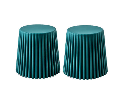 Set of 2 Cupcake Stools Plastic Stacking Bar Stools Dining Chairs Kitchen Dark Green