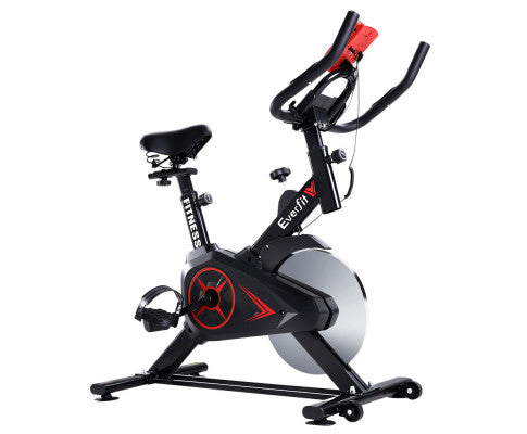 Exercise Bike Flywheel Fitness Commercial Home Workout Gym Phone Holder Black