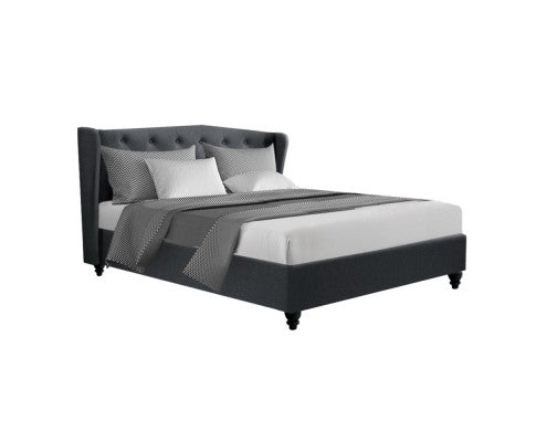 Bed Frame Fabric - Charcoal Queen