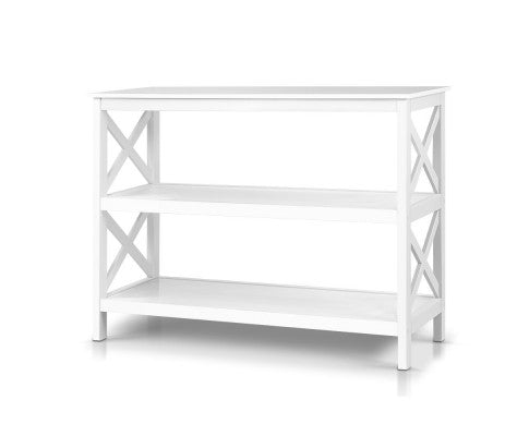 Wooden Storage Console Table - White