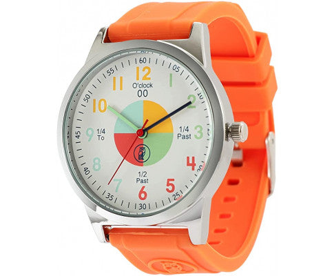 Analog Watches for Kids Telling Time Teaching Tool (Great for Boys and Girls Ages 5-15) - Orange