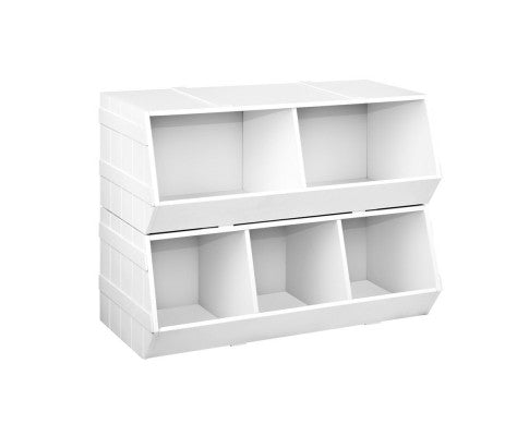 Kids Toy Box Stackable Bookshelf Storage Organiser Bookcase Shelf