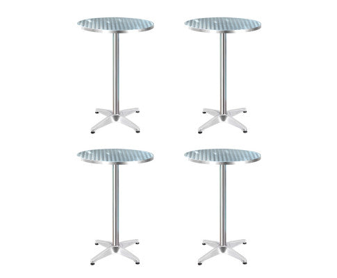 4pcs Outdoor Bar Table Furniture Adjustable Aluminium Cafe Table Round