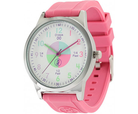 Analog Watches for Kids Telling Time Teaching Tool (Great for Boys and Girls Ages 5-15) - Rose Pink