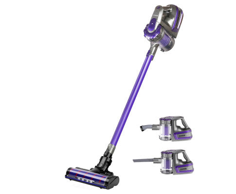 150W Stick Handstick Handheld Cordless Vacuum Cleaner 2-Speed with Headlight Purple