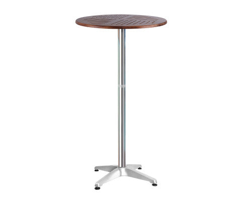 Outdoor Bar Table Furniture Wooden Cafe Table Aluminium Adjustable Round