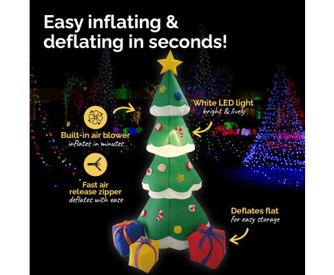 1.8m Self Inflatable LED Tree With Presents