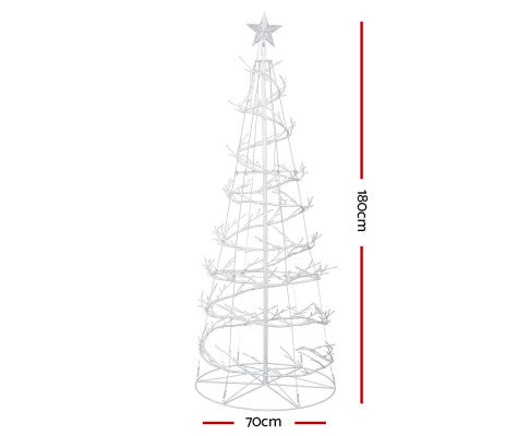 Christmas Tree 1.8M 320 LED Xmas Cold White Lights Optic Fibre