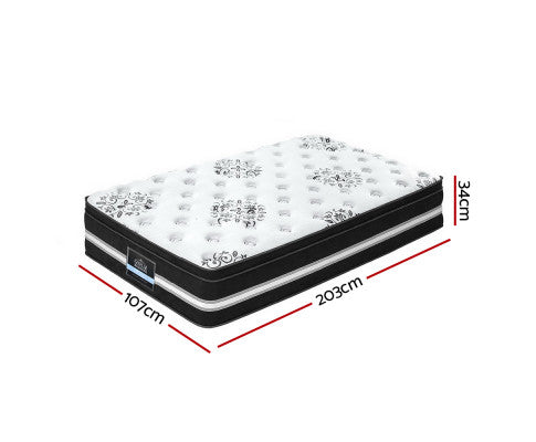 King Single Size Mattress Bed COOL GEL Memory Foam Eurotop Pocket Spring