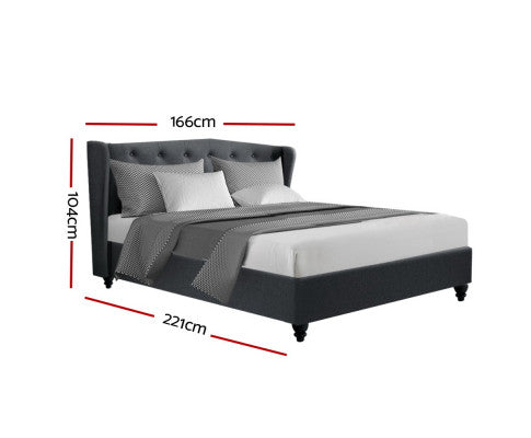 Bed Frame Fabric - Charcoal Queen