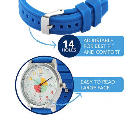 Analog Watches for Kids Telling Time Teaching Tool (Great for Boys and Girls Ages 5-15) - Blue