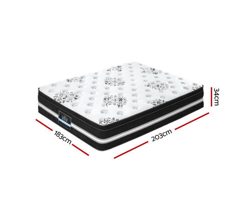 Euro Top Cool Gel Pocket Spring Mattress 34cm Thick King