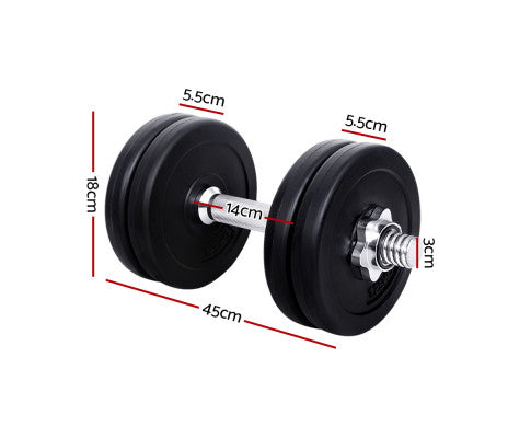 15KG Dumbbells Dumbbell Set Weight Training Plates Home Gym Fitness Exercise