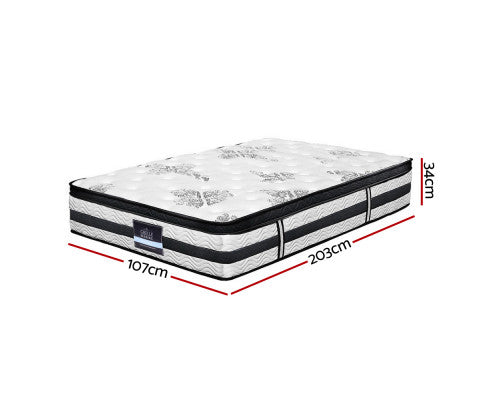 Euro Top Pocket Spring Mattress 34cm Thick King Single