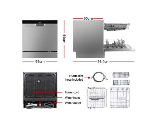 Benchtop Dishwasher 8 Place Setting Countertop Dishwasher Freestanding