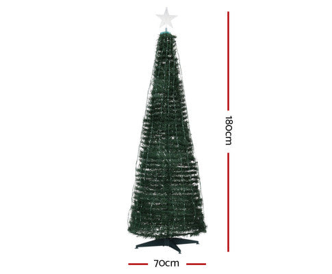 Christmas Tree 1.8M 298 LED Xmas Multi Colour Lights Optic Fibre