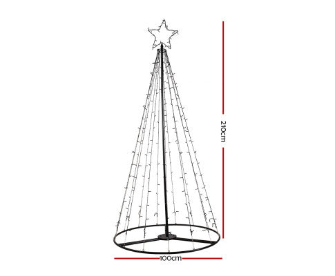 Christmas Tree 2.1M 264 LED Xmas Trees Solar Power Warm White