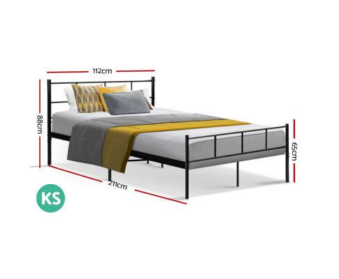 Metal Bed Frame King Single Size Platform Foundation Mattress Base