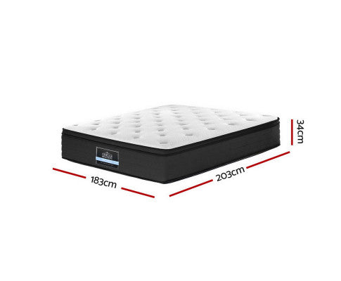 KING Mattress Bed 7 Zone Euro Top Pocket Spring Firm Foam