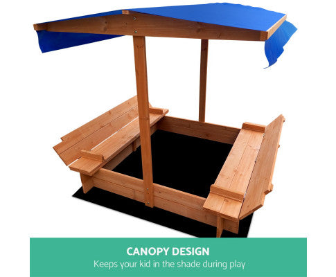 Wooden Outdoor Sand Box Set Sand Pit- Natural Wood