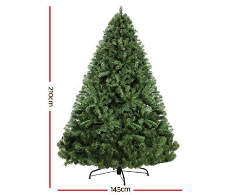 Christmas Tree 2.1M Xmas Trees Decorations Green 1250 Tips