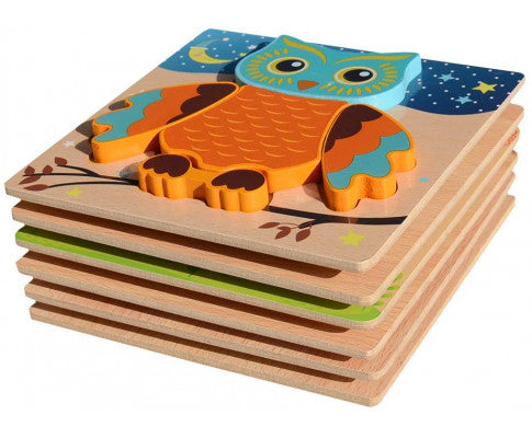 6 Pack Wooden Animals Puzzles for Toddlers Kids 3+ Years Old Educational Preschool Toys