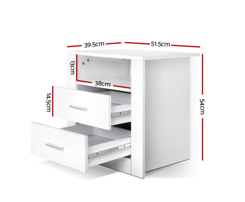 Bedside Tables Drawers Storage Cabinet Drawers Side Table White