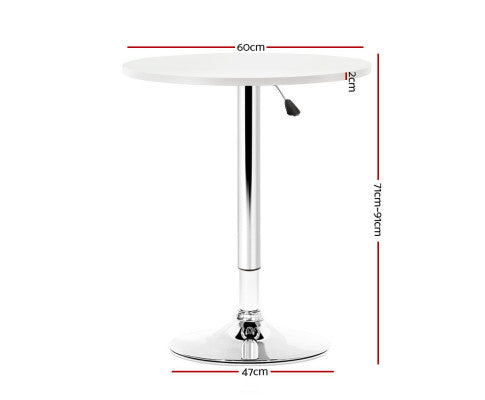 Bar Table Kitchen Tables Swivel Round Metal White