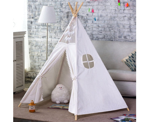 5 Poles Giant Kids Teepee Tent (Natural Canvas)