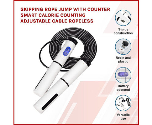 Skipping Rope Jump with Counter Smart Calorie Counting Adjustable Cable Ropeless