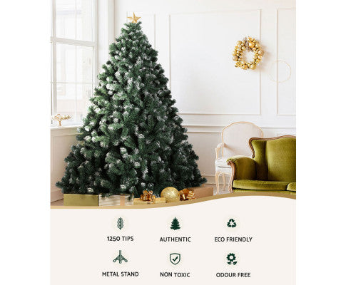 Christmas Tree 2.1M Xmas Trees Decorations Snowy 1250 Tips