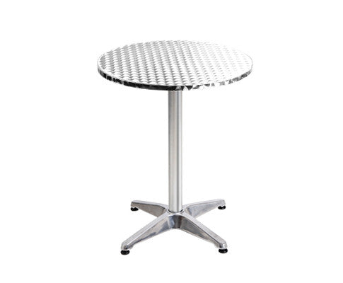 2pcs Outdoor Bar Table Furniture Adjustable Aluminium Cafe Table Round