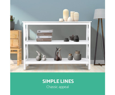 Wooden Storage Console Table - White