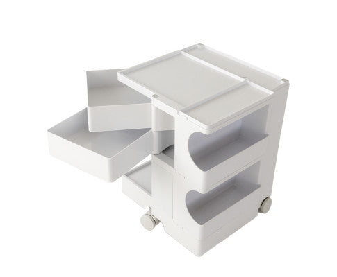 Bedside Table Side Tables Nightstand Organizer Replica Boby Trolley 3Tier White