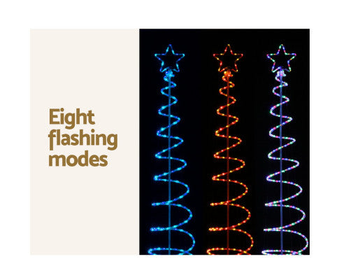 2.4M LED Christmas Tree Motif Lights Outdoor Colourful 8 Modes