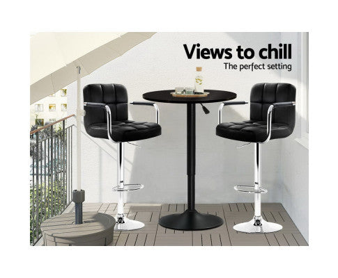 Bar Table Kitchen Tables Swivel Round Metal Black