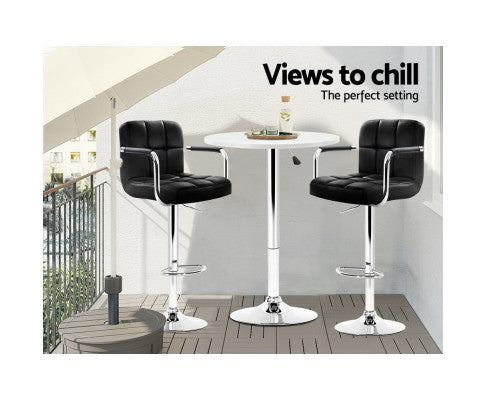 Bar Table Kitchen Tables Swivel Round Metal White