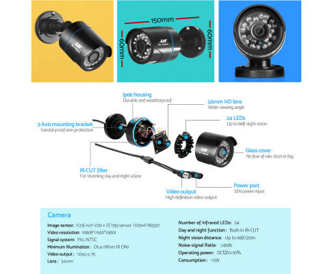 1080P 4 Channel CCTV Security Camera