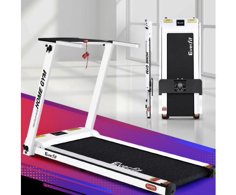 Electric Treadmill Home Gym Exercise Running Machine Fitness Equipment Compact Fully Foldable 420mm Belt White